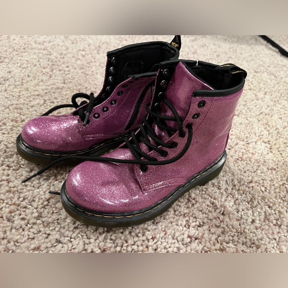Dr. Martens Kids Shimmering Pink Boots